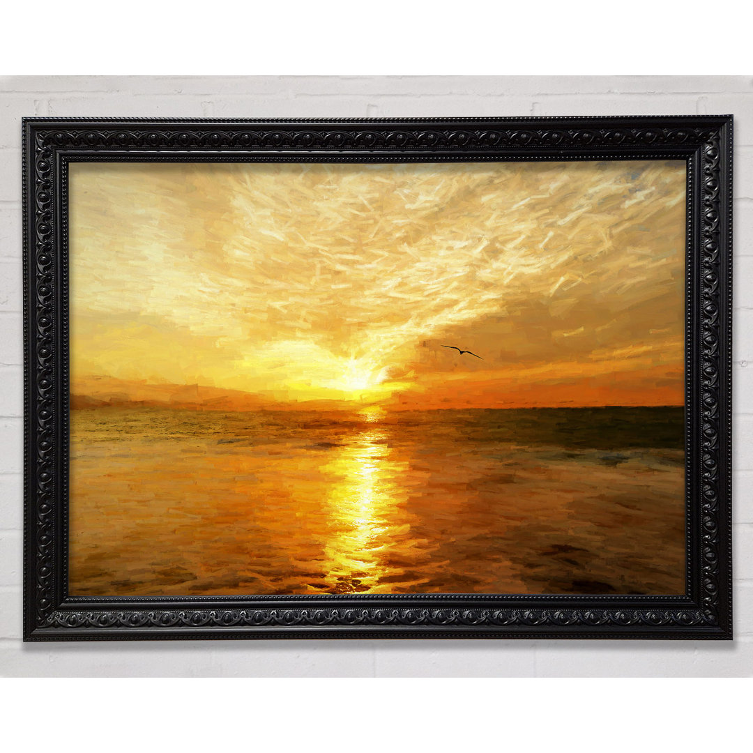 Gerahmtes Leinwandbild Perfect Sunset Ocean