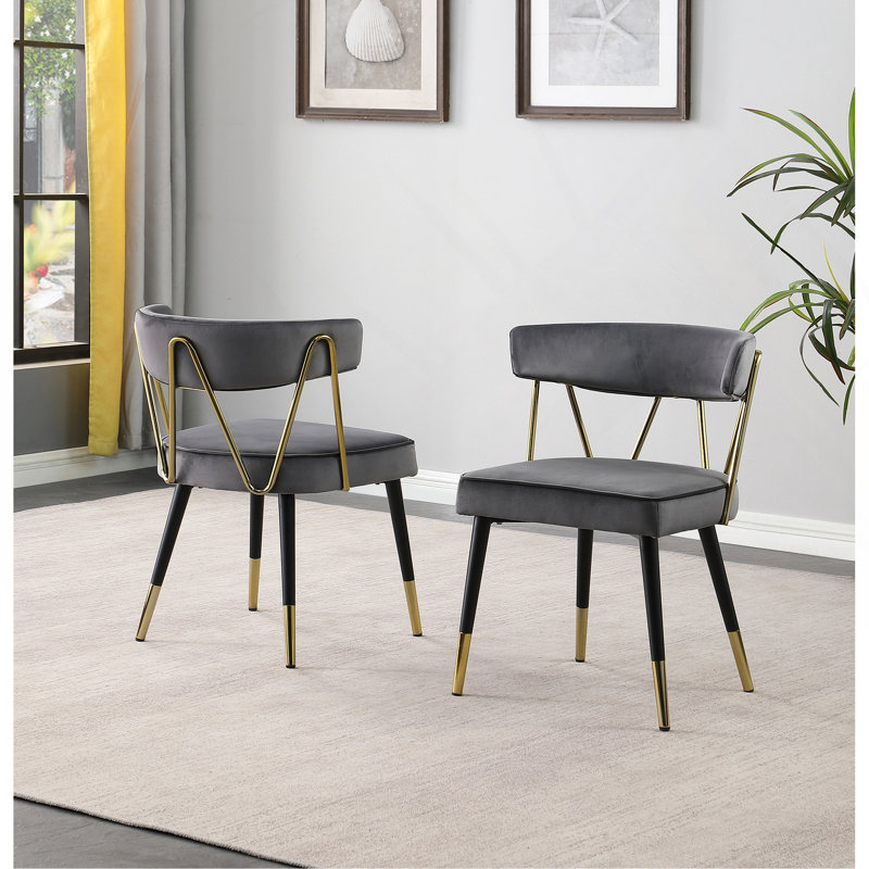 Chaise d'appoint Aarhus , Velours gris velours