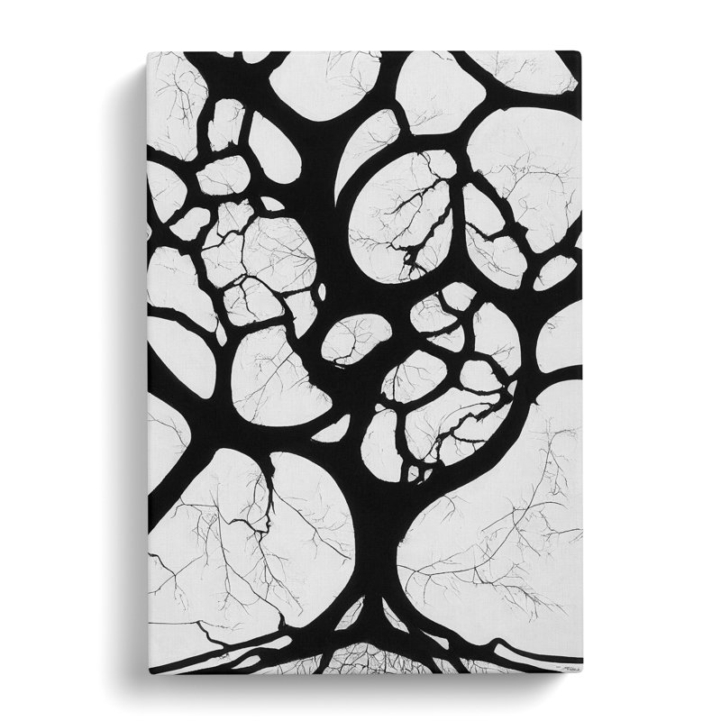A Monochrome Tree No.1 - Wall Art, 50cm H x 35cm W x 3cm D, Wrapped Canvas