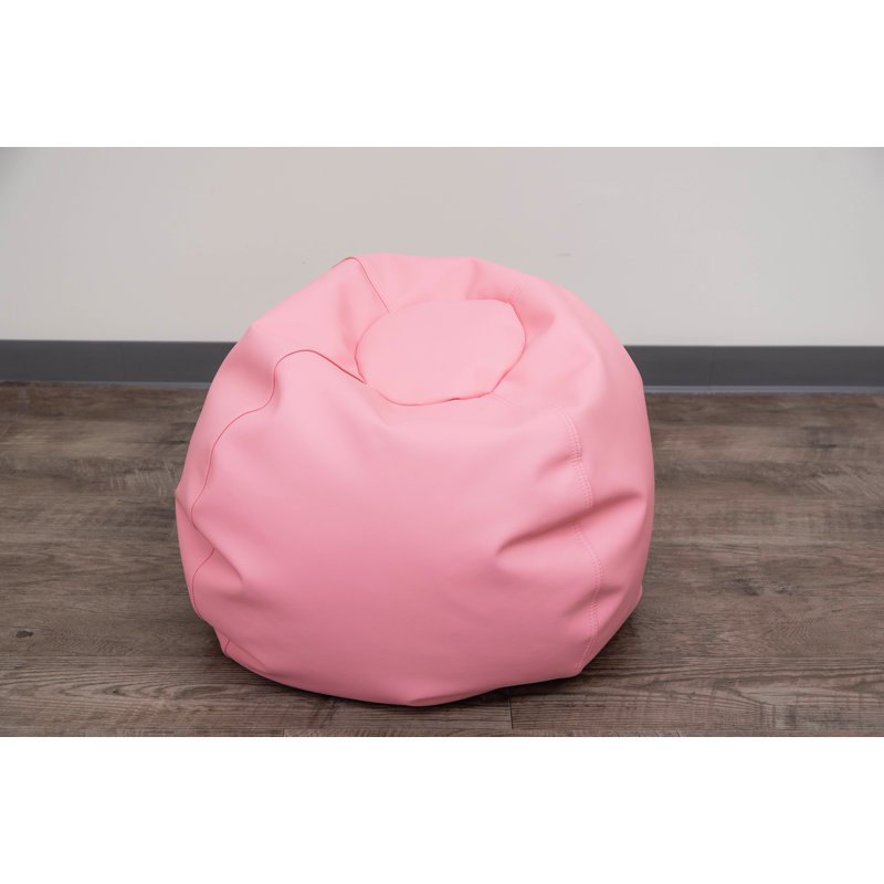Go2 Bean Bag Faux Leather Classic Bean Bag, 16" H x 26" W x 26" D, Aqua
