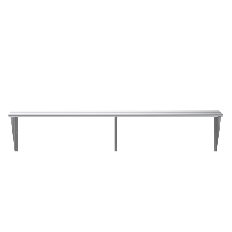 AmGood 72" Stainless Steel Floating Wall Shelf with Brackets