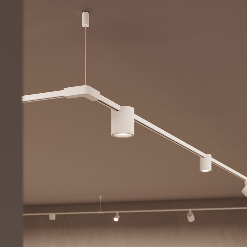 Suspenders® 1-Tier Path Square - 12' x 12' - Precise & Power Precise Smooth Cylinder Luminaires, Satin White