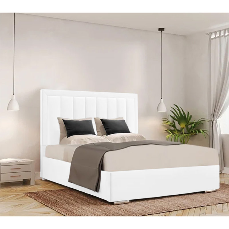 Cenka Upholstered Bed, King (5'), White