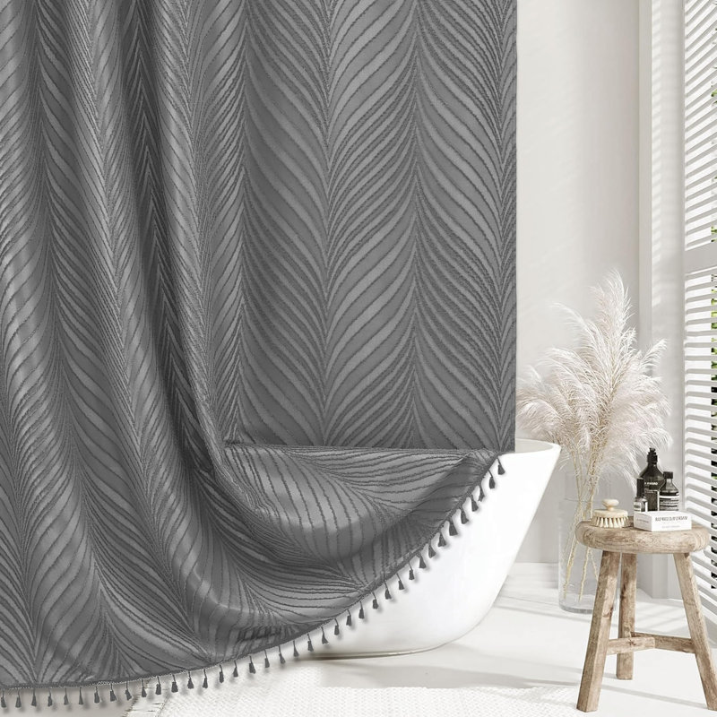 Fabric Shower Curtain, Grey