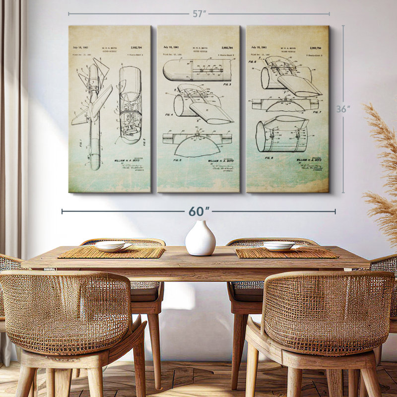 Impression sur toile Guidé Missile, H 36 po x l 57 po x P 1,25 po
