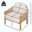 Fauteuil club d'extérieur en bois avec coussin-826611057-826611063