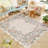 Mushroom Scalloped Floral Washable Non-Slip Area Rug Low Pile Soft Thin Botanical Carpet for Living Room Bedroom Dining Room Playroom-577474037-577474026