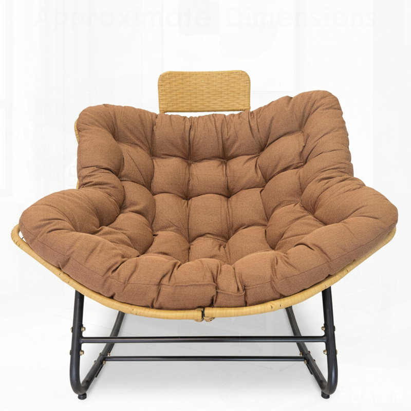 Fauteuil à bascule Papasan, Brun, Brun