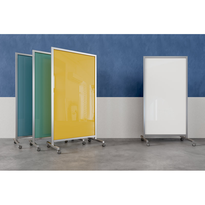 Grand panneau de verre autoportant réversible EZ Mobile H 75 po x l 38 po, Fumée