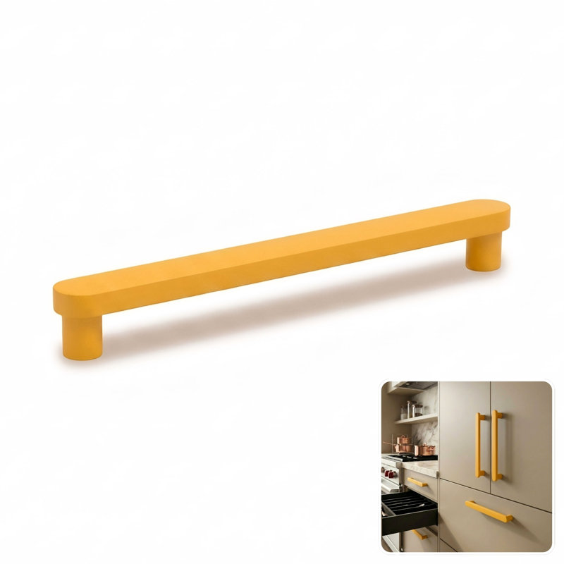 ROUS Hardware Mid-Century Modern Cabinet Handle 1-Count, 7'', Sunflower (Yellow)