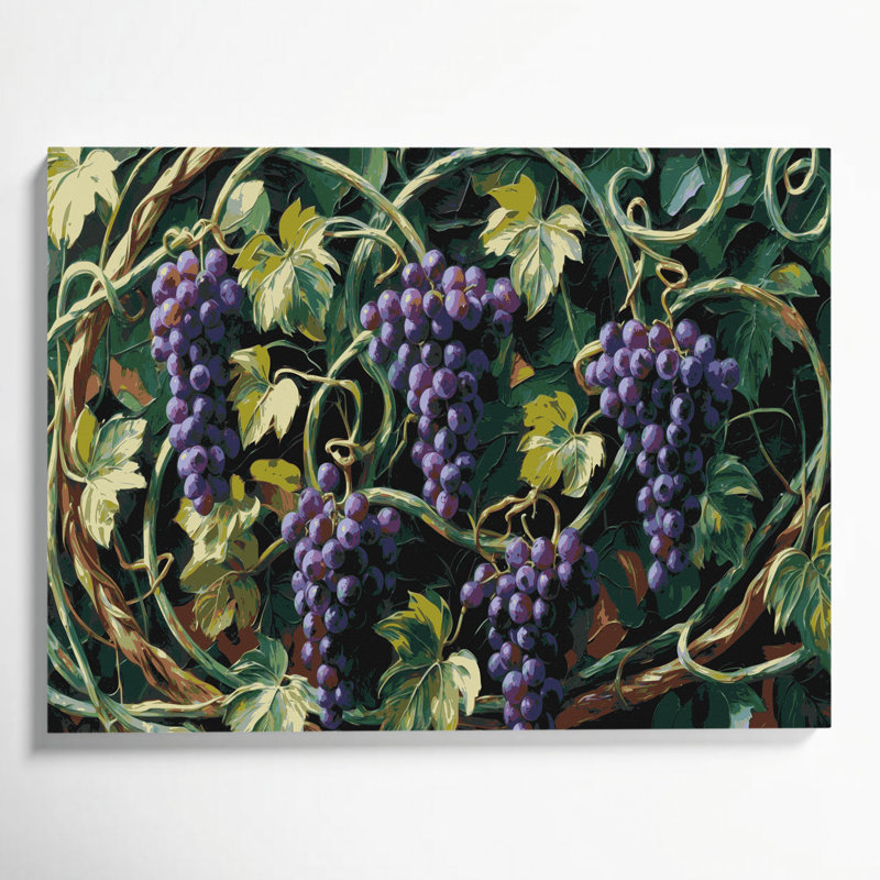 Art mural sur toile Botanical Grape Vines, 11" H x 14" W
