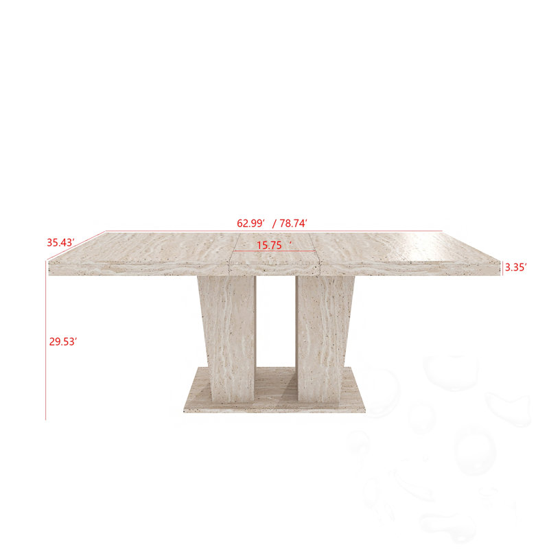 Rectangular Extendable Dining Table with sturdy base