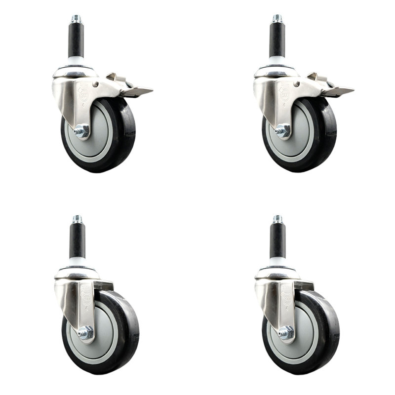 Jeu de 4 roulettes extensibles 4 pouces en acier inoxydable 316SS 4 pouces