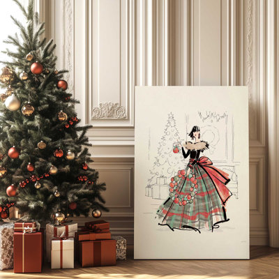 Festive Fashionista II, reproduction sur toile dans un cadre poli