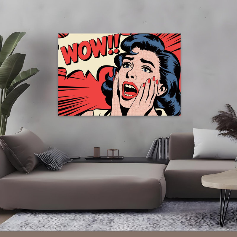 Art mural rétro rétro dramatique Wow Pop Art, H 32 po x l 48 po