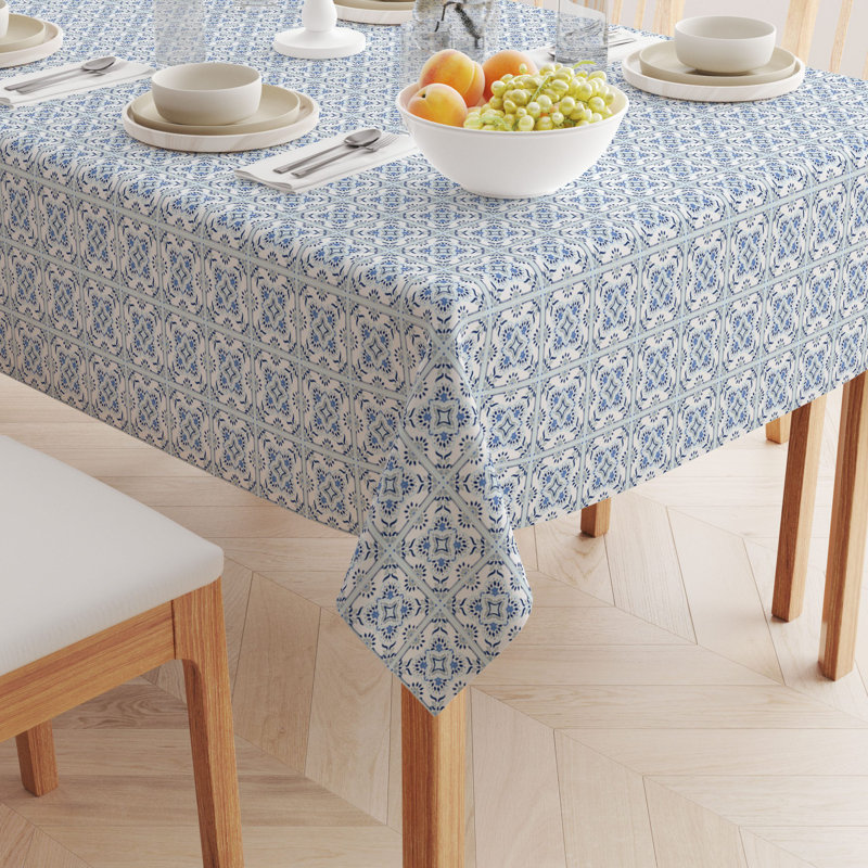 Otsburg Rectangular Geometric Cotton Twill Tablecloth