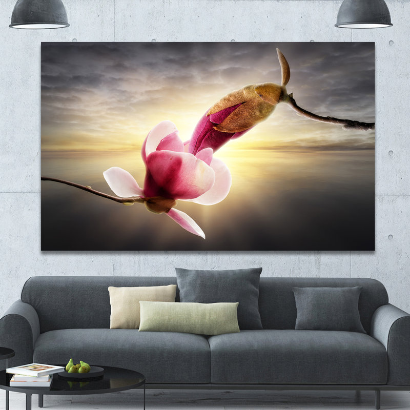 Beautiful Magnolia Flowers Photographic Print on Wrapped Canvas