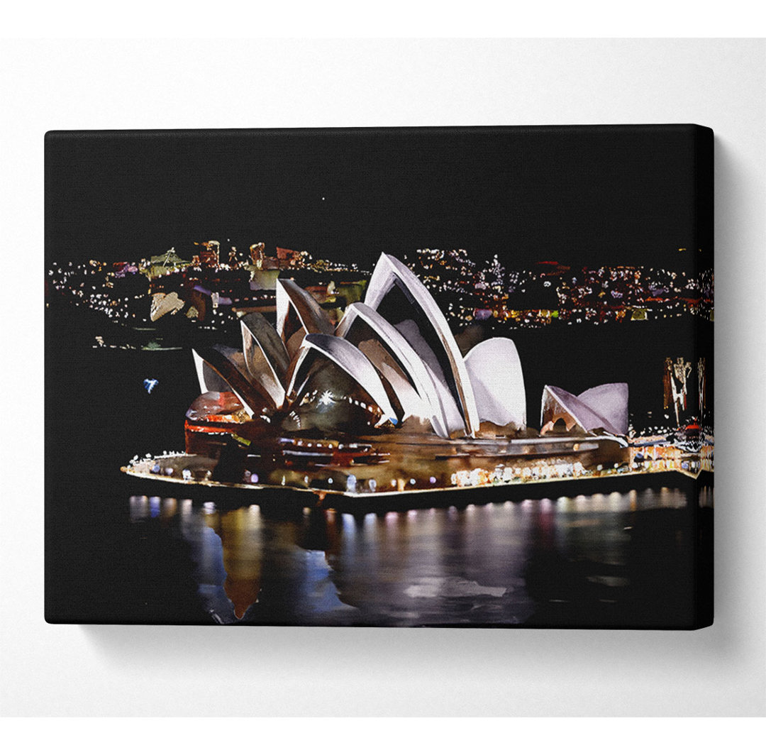 Sydney Opera House Night View - Leinwanddrucke auf Leinwand