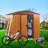 6 Ft. W X 6 Ft. D Metal Storage Shed Appealing horizontal siding  in woodgrain with coffee trim to complement-118170316-118170317