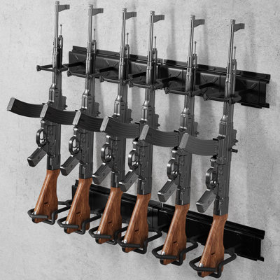 Rifle Racks Wall Mounted, 6-Slot Gun Rack