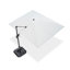 Grand parasol blanc rectangulaire en porte-à-faux décalé en aluminium 9 pi x 11,5 pi avec base et rotation à 360 degrés-580549256-539541268