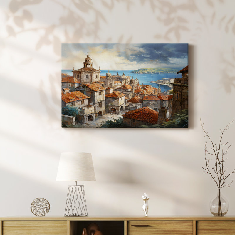 Paysages - Toile tendue avec châssis Premium - Prêt à être accroché, H 32 po x l 48 po