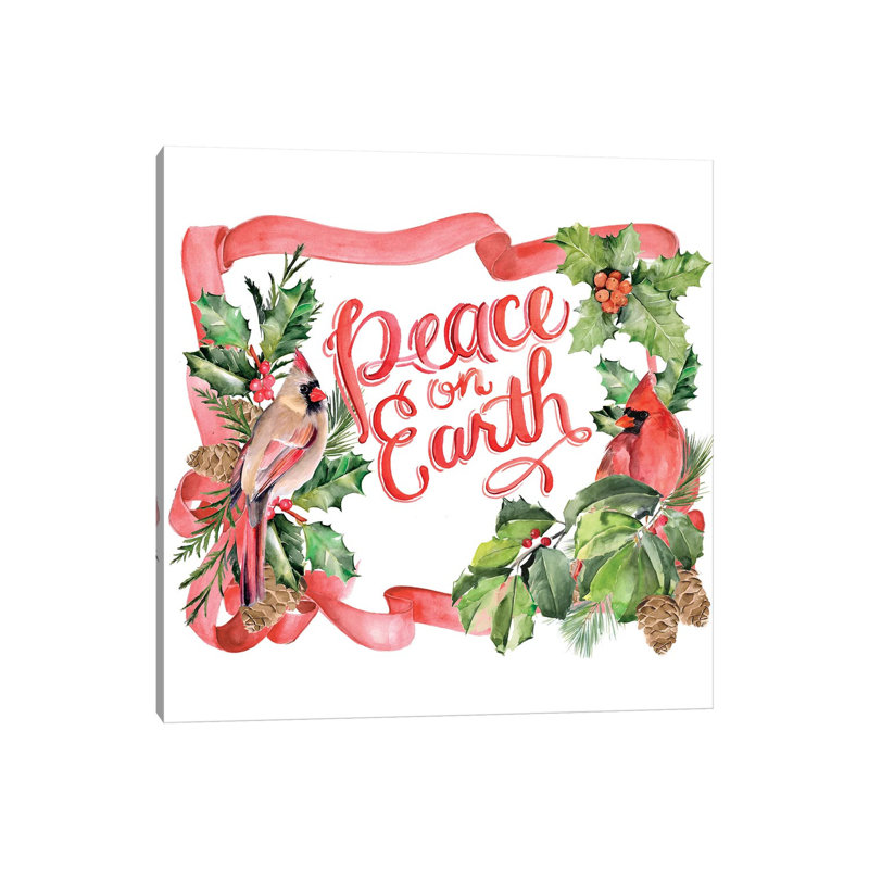 Cardinal Holly Christmas Collection A by Jennifer Paxton Parker - Wrapped Canvas Gallery-Wrapped Canvas Giclée