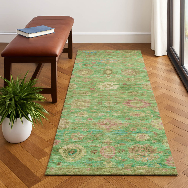 Premium Machine Washable Verlin AMF1770 Damask Rug, Runner 2'3" x 7'6"