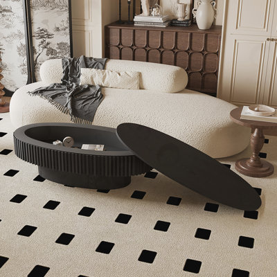 Table basse ovale avec rangement