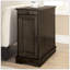 Porte-gobelet escamotable transitionnel pour armoire de table d'appoint avec prise USB intégrée, gris