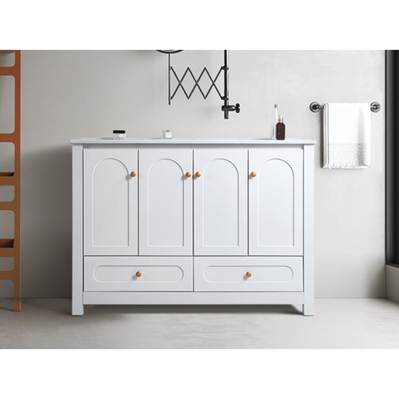 Meuble-lavabo 48 po avec lavabo en céramique, Blanc
