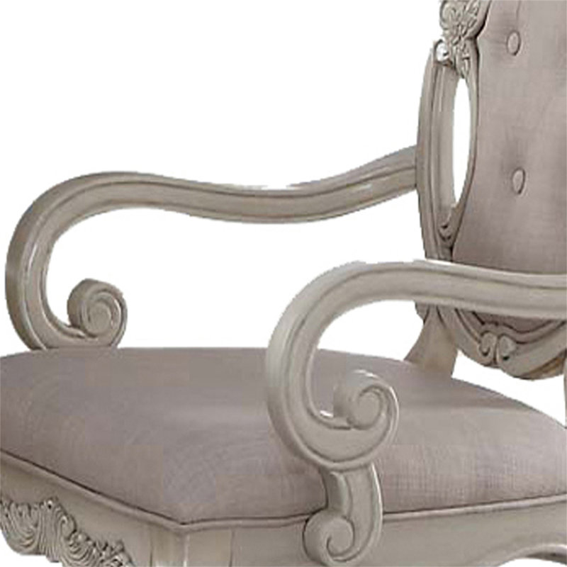 Chaise avec accoudoirs avec boutons capitonnés (ensemble de 2)