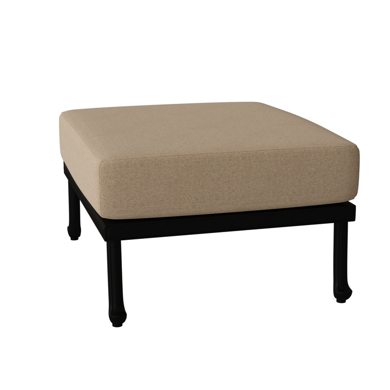 Repose-pieds d'extérieur avec coussin Casa, Sésame, Étain