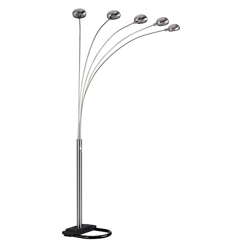 84" Tall Metal Floor Lamp, Brushed Nickel