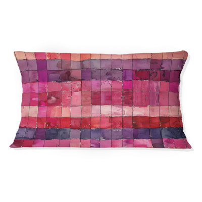 Coussin lombaire transitionnel rose et mauve Glam I