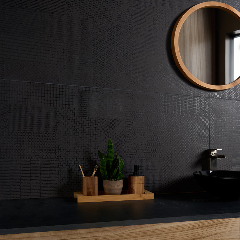 Canvas 23.62 In. X 47.24 In. Matte Porcelain Floor And Wall Tile (30.98 Sq. Ft. / Case), Antracite Black