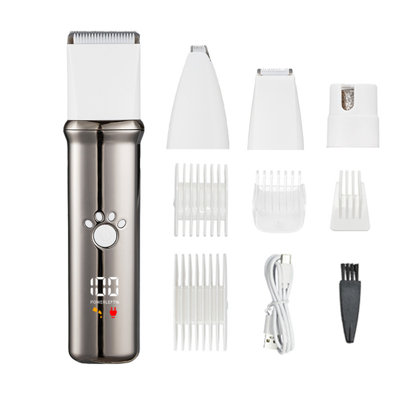 Nécessaire de toilettage pour chien, ciseaux pour chien pour des manteaux bouclés épais, tondeuse professionnelle sans fil à faible bruit et coupe-pattes pour chiens, chats, animaux de compagnie
