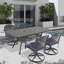 Ensemble de salle à manger 5 pièces en aluminium coulé résistant aux intempéries, comprenant 4 chaises pivotantes et une table rectangulaire avec cadre-749358439