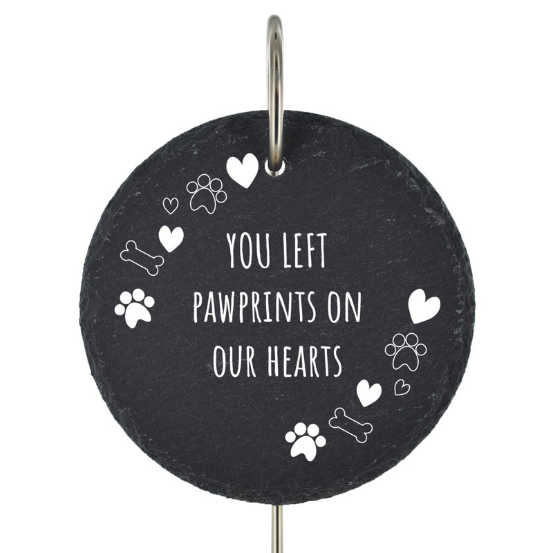 Boleslovas Waterproof Slate Circle Grave Marker Pet Loss Memorial Plaque