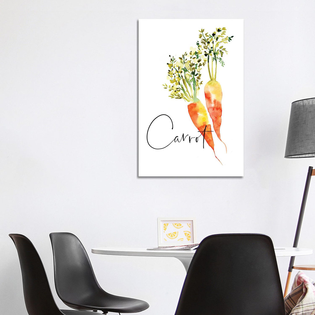 Loose Veggies Carrot von Sara Berrenson - No Frame Gallery-Wrapped Canvas Giclée on Canvas