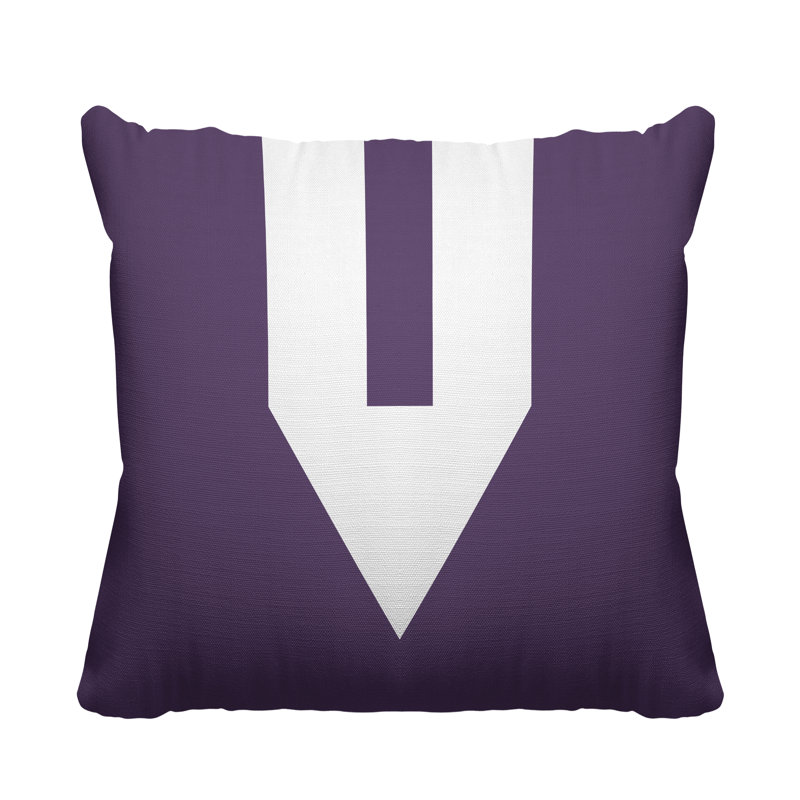 Coussin décoratif intérieur / extérieur en forme de V Sherman, L 17 po x H 17 po, Violet
