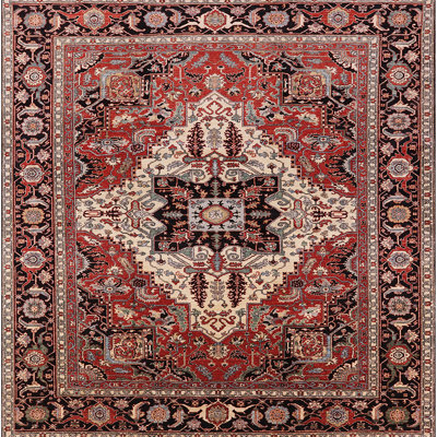 Tapis oriental brun / rouge