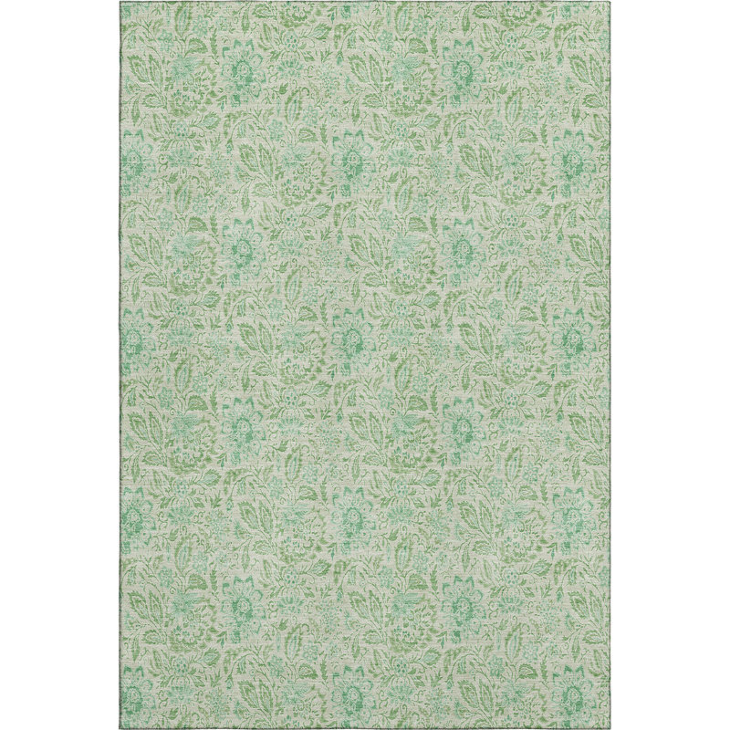 Premium Machine Washable Chandra Sage Rug, Rectangle 8' x 10'