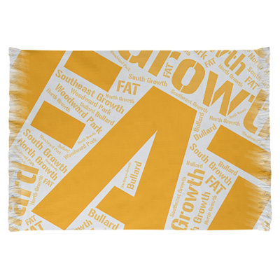 Tapis zone orange à tissage plat