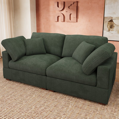 Bouley Modular Cloud Sectional Sofa Double Seat Green