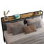Structure de lit en lin Kewarra avec lattes de bois et espace de rangement-683666461-683666462