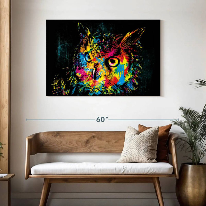 Chouette couleur chouette, H 30 po x l 45 po