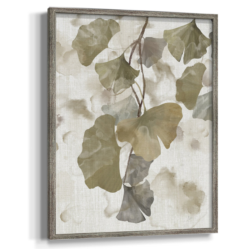 Ginkgo Accent I, reproduction encadrée - bois massif 49181, H 11 po x l 9 po