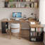 Bureaux rectangulaires en bois massif foncé noyer foncé-107658640