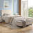 Twin Size Bed Set Upholstered Platform With Adjustable Diamond Tufted Headboard-2064481994